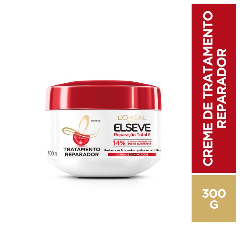 Creme de Tratamento L’Oréal Paris Elseve Reparação Total 5, 300g