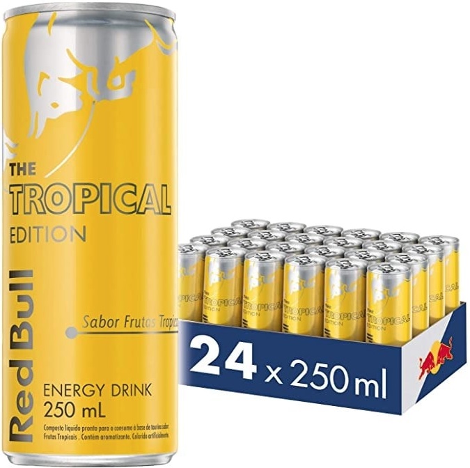 Energético Red Bull Energy Drink, Tropical, 250ml (24 latas)