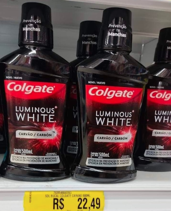 Enxaguante Bucal Clareador Colgate Luminous White Carvão 500ml