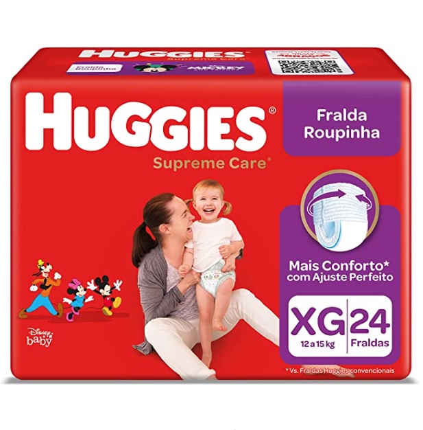 Fralda Huggies Supreme Care Roupinha Xg – 24 Fraldas