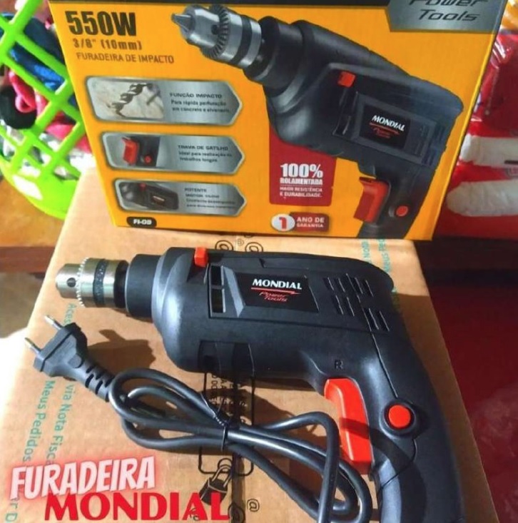 Furadeira de Impacto Mondial Power Tools FI-09 550W – Preta
