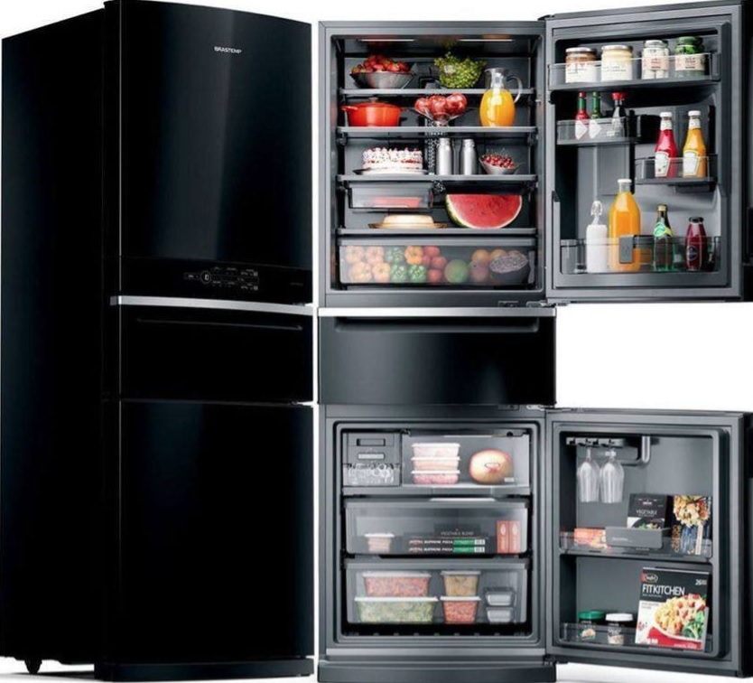 Geladeira/Refrigerador Brastemp Frost Free Inverse – Preta 419L BRY59BE