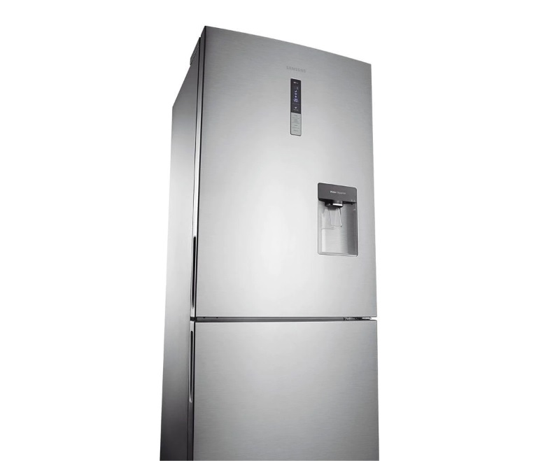 Geladeira Samsung Frost Free Duplex BOTTOM BAROSA com Smart Sensor e Dispenser de Água 432L Inox Look 220V