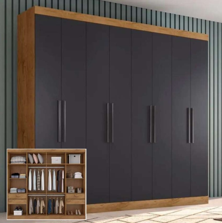 Guarda roupa Casal 8 Portas 4 Gavetas, Araplac Porto