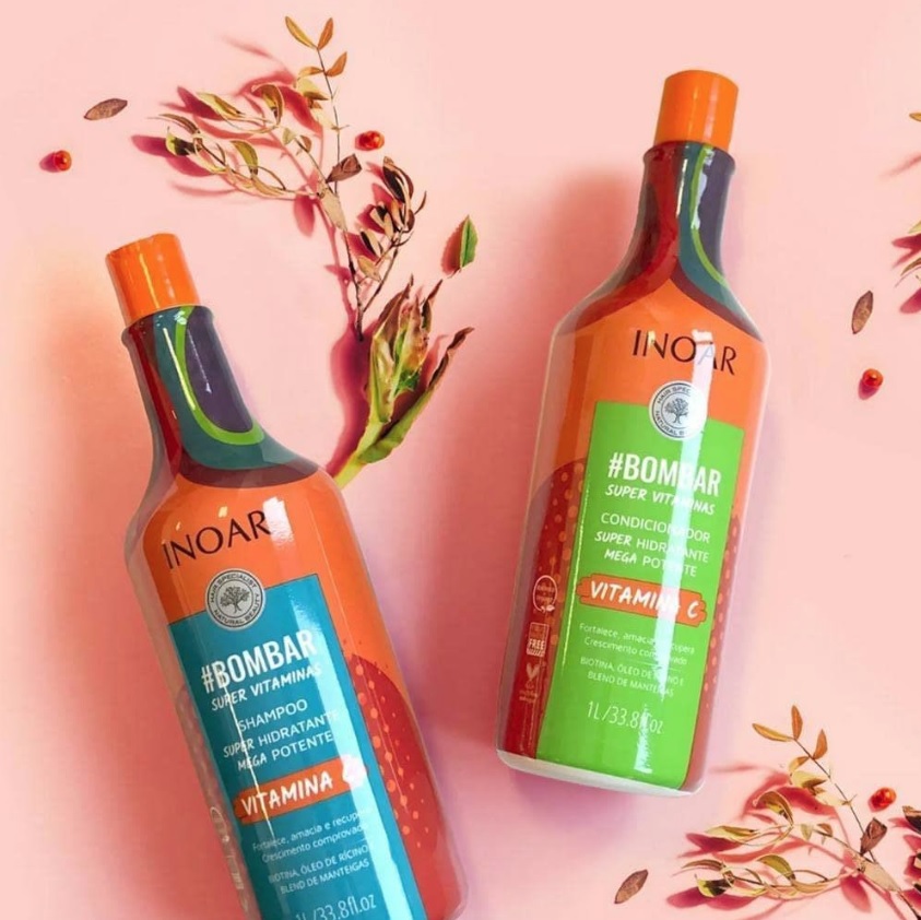 Inoar Kit Shampoo e Condicionador #Bombar Crescimento Capilar 1L, Pack of 2