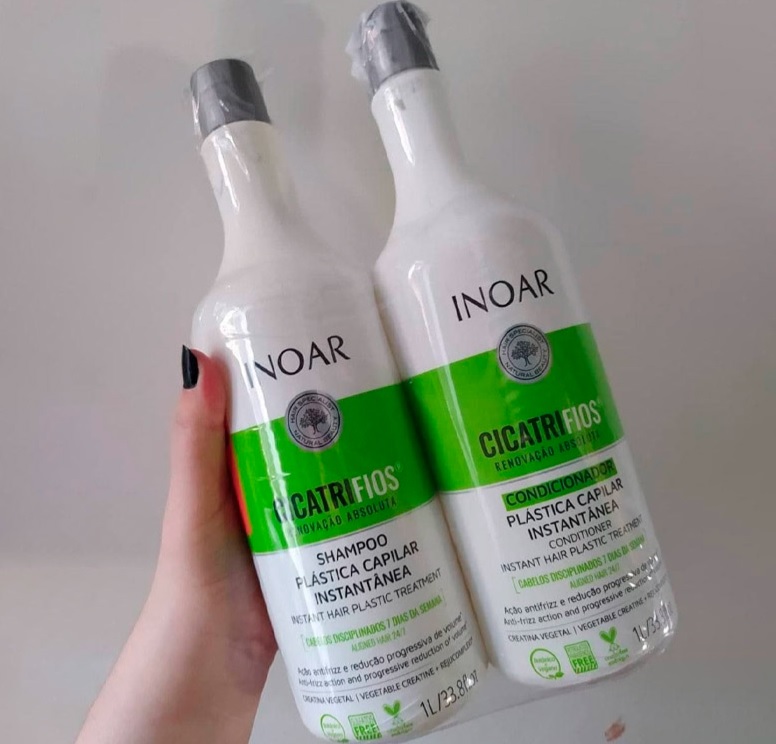 Inoar Kit shampoo e condicionador CicatriFios Plástica Capilar 1L, Inoar