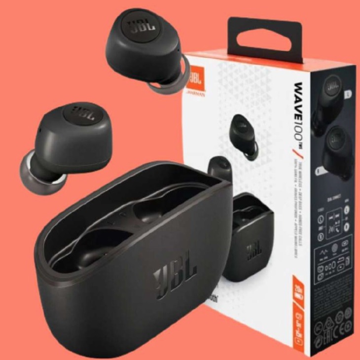 JBL, Fone de Ouvido Bluetooth, Wave 100TWS – Preto