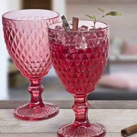 Jogo de Taças de Vidro 6 Peças 300ml – Vermelho