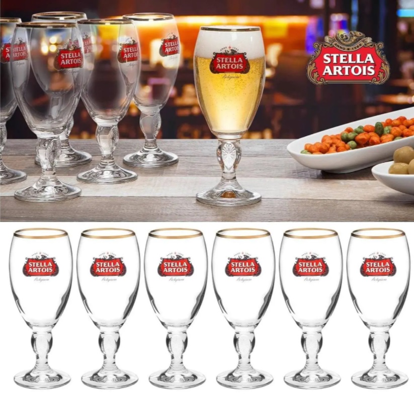 Jogo de Taças de Vidro 6 Peças – 250ml v Stella Artois