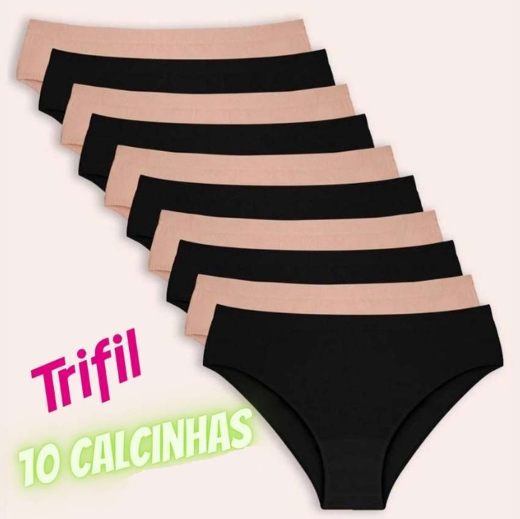 Kit 10 Calcinhas Altas, Trifil, Feminino