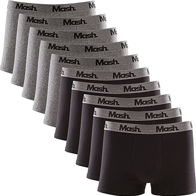 Kit 10 Cuecas Boxer Algodão, Mash, Masculino