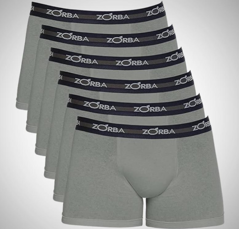 Kit 6 Cuecas Boxer Max 100% Algodão, Zorba, Masculino