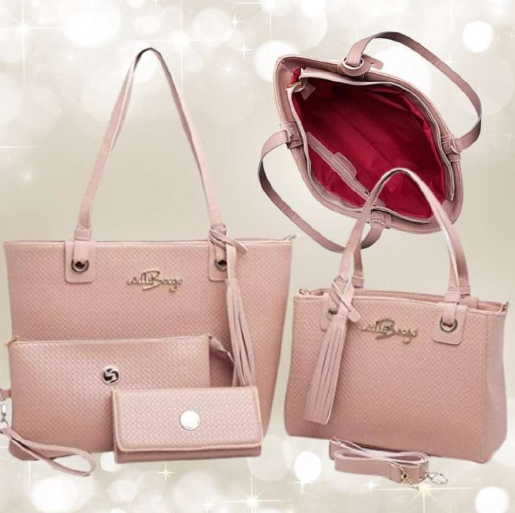 Kit Bolsa Feminina Grande + Baú + Carteira