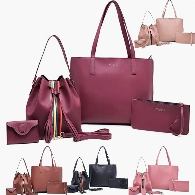 Kit Bolsa sacola feminina grande com nécessaire + Bolsa saquinho transversal com porta moeda