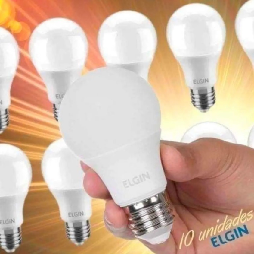 Kit Lâmpadas LED 10 Unidades Branca E27 9W – 6500K Elgin Bulbo A60