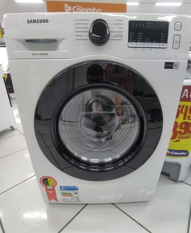 Lava e Seca Samsung 11kg WD11M Inverter – 3 em 1 Água Quente e Fria Branca