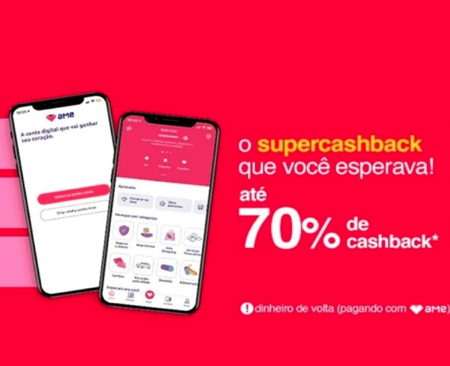 Lista com produtos de até 70% de cashback AME