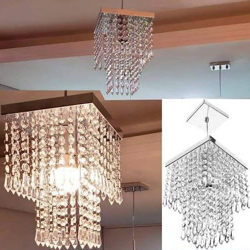 Lustre Pendente De Cristal Acrilico Marrycrilic Formidável