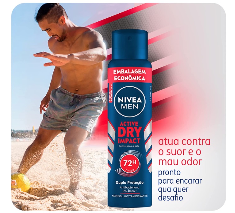 NIVEA Men Desodorante Antitranspirante Aerosol Dry Impact 200ml