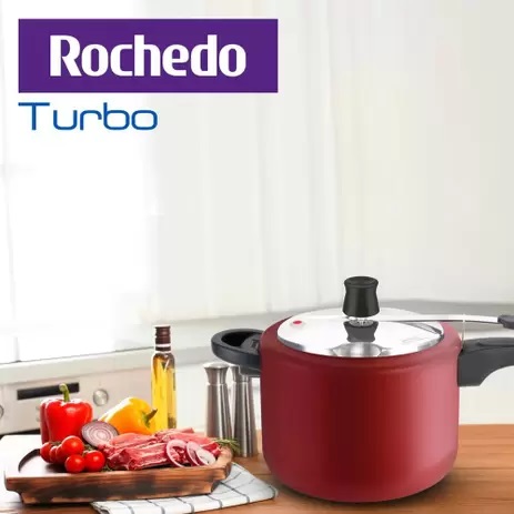 Panela de Pressão Rochedo Turbo Revestida Vermelha 4,5L
