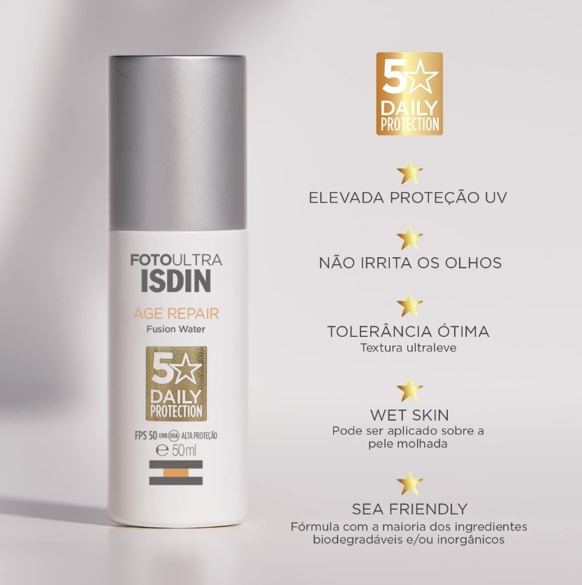 Protetor Solar Facial ISDIN Age Repair 5 Stars FPS 50 – 50ml