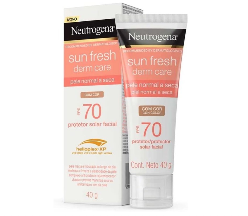 Protetor Solar Neutrogena Sunfresh Derm Care Dry Skin Com Cor FPS 70 40g