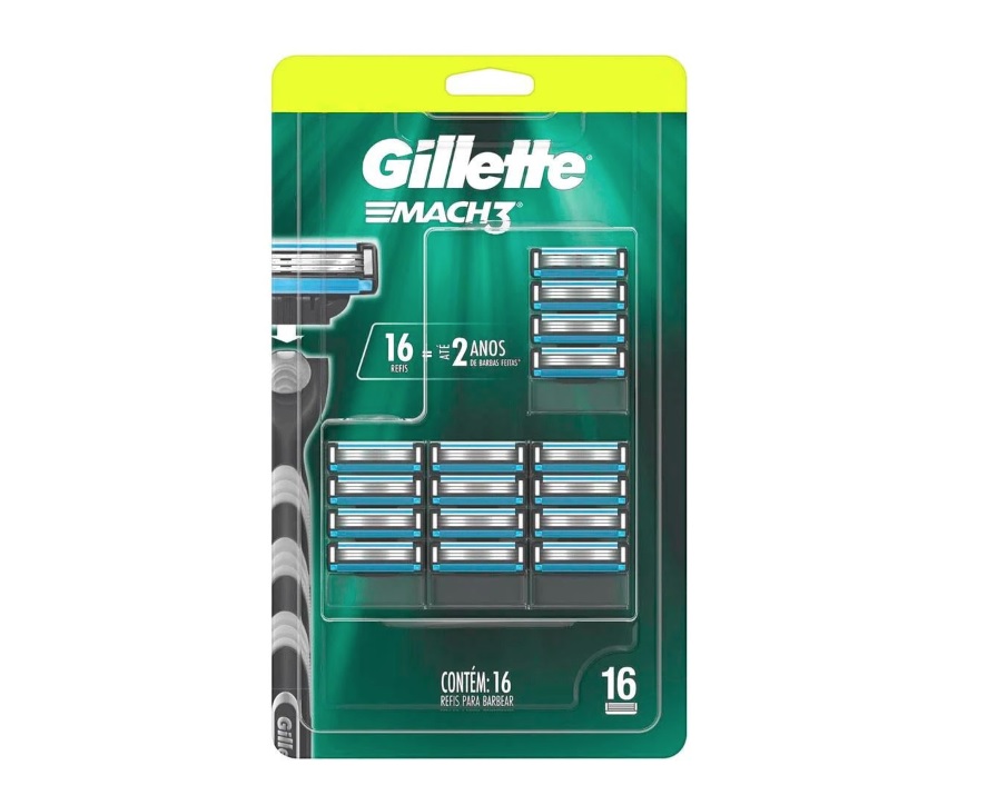 Refil para Aparelho de Barbear Gillette Mach3 – 16 Unidades