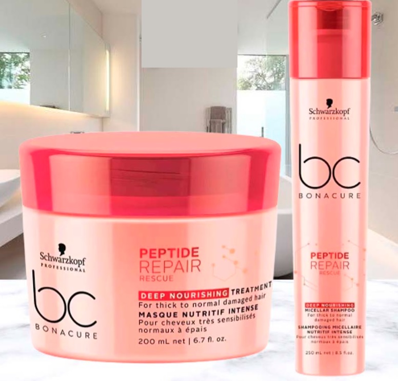Schwarzkopf BC Peptide Repair Rescue Deep Nourishing Kit Shampoo + Máscara – Schwarzkopf Professional