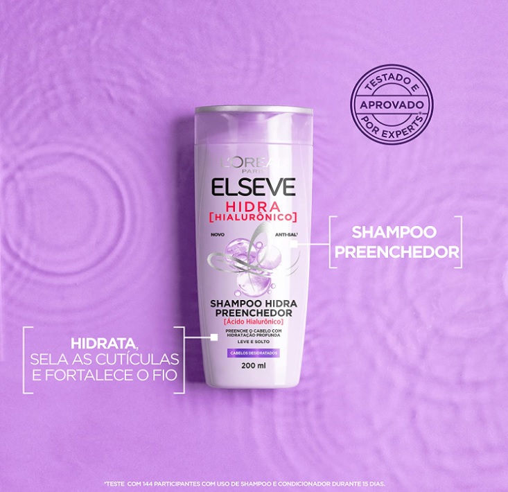 Shampoo Preenchedor L’Oréal Paris Elseve Hidra Hialurônico, 400ml