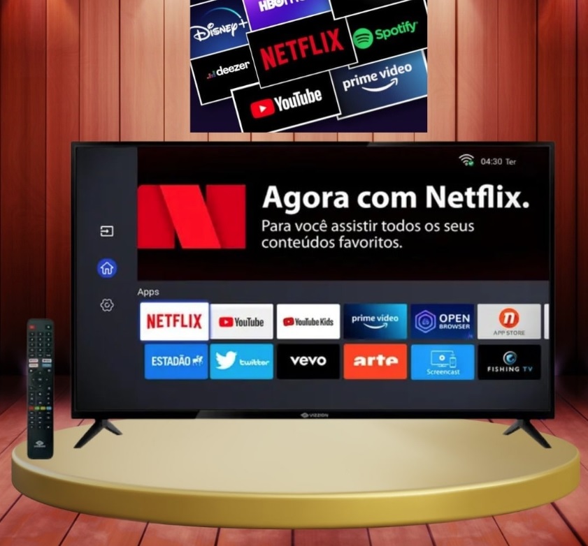 Smart TV 43” Full HD DLED Rig Vizzion LE43DF20 – IPS Wi-Fi 2 HDMI 2 USB