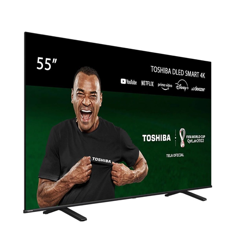 Smart TV 55″ 4K LED TB011M Toshiba 55C350L com WiFi, Dolby Audio, Espelhamento de Tela e Comando de Voz