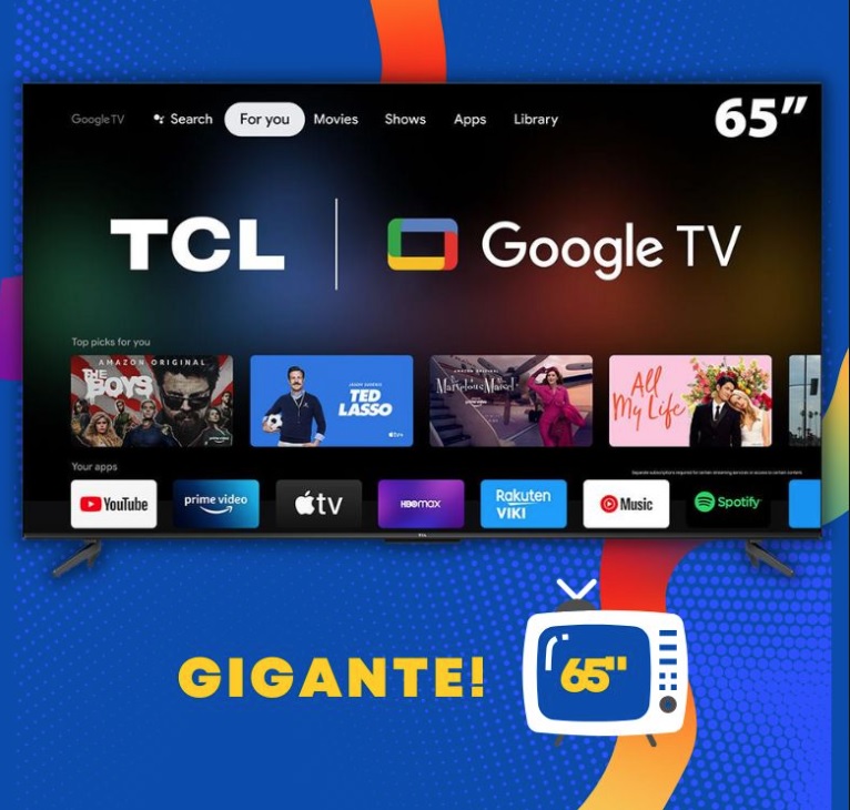 Smart TV 65” 4K LED TCL 65P735 VA 120Hz Hands