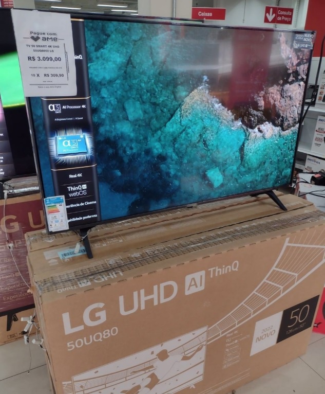 Smart TV LED 50″ 4K UHD LG 50UQ8050PSB – IA LG ThinQ, Alexa