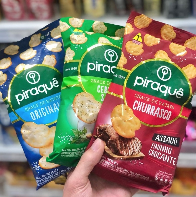 Snack Piraquê ( Original, Churrasco e Cebola e Salsa )