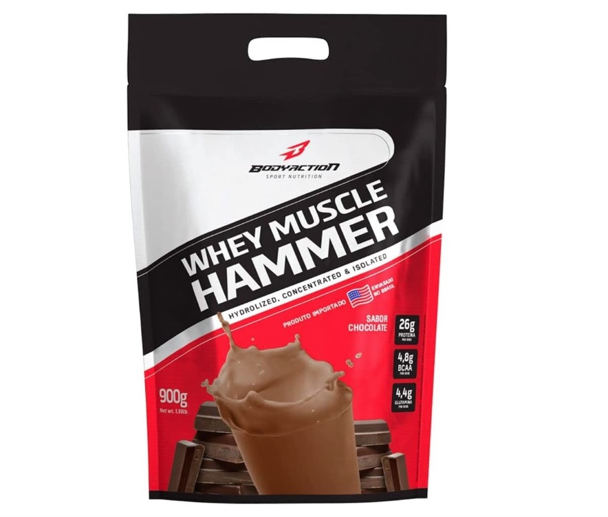 Whey Muscle Hammer (900G) – Sabor Chocolate, Body Action