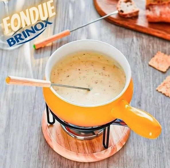 Aparelho de Fondue Cerâmica Brinox Amarelo – 9 Peças 1256/108