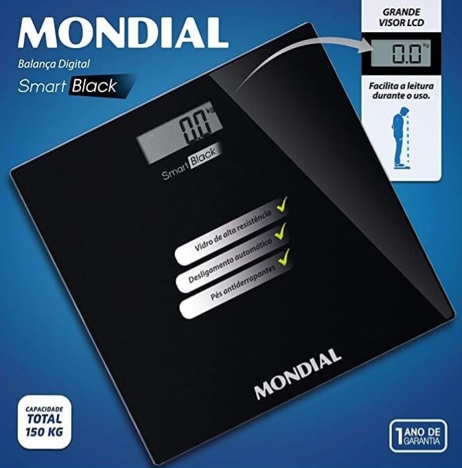 Balança Digital Mondial, Smart Black, Bivolt, – BL-05
