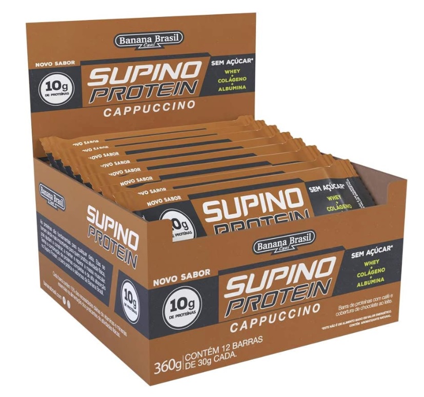 Barra de Proteínas Cappuccino Banana Brasil com 12 Unidades de 30G
