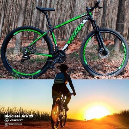 Bicicleta 29 Dropp Aluminum 21 Marchas Freio Disco e Suspensão Dianteira