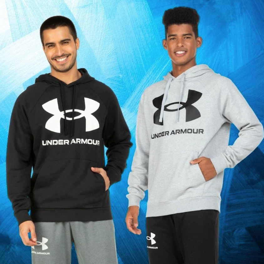 Blusa de Moletom Under Armour Masculina com Capuz Rival Fleece Big