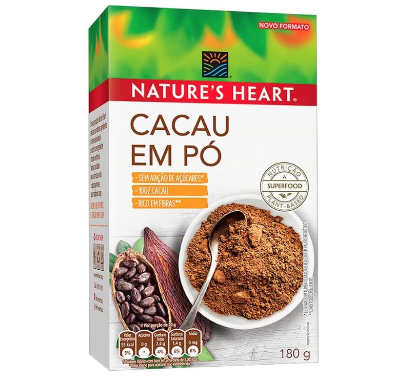 Cacau em Pó NATURE’S HEART 180g