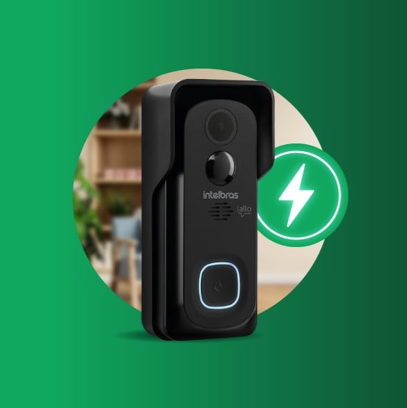 Campainha Inteligente Para Vídeo Porteiro Wi-Fi Allo w5 Preto Intelbras