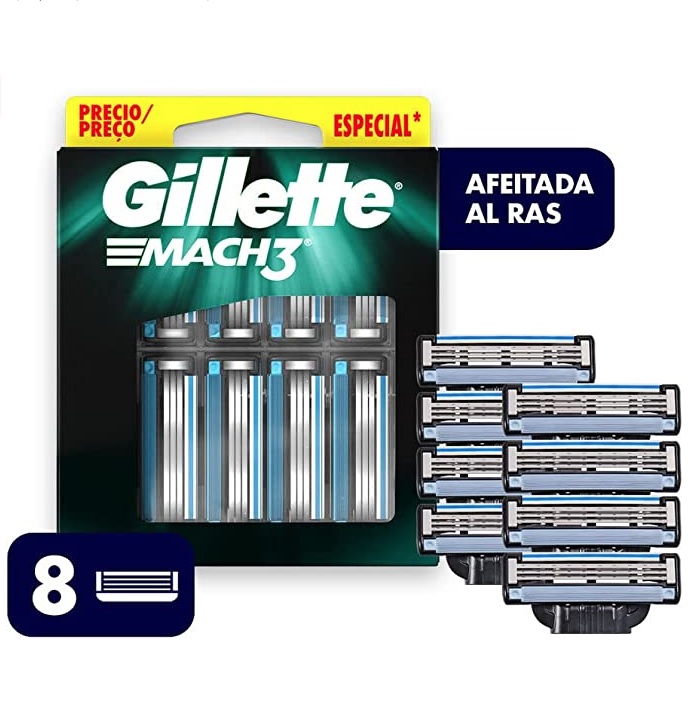 Carga para Aparelho de Barbear Gillette Mach3 – Leve 8 Pague 6