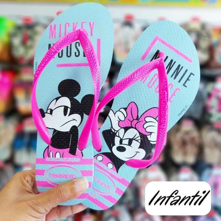 Chinelo Sandalias Havaianas Slim Disney, meninas ( 2 opções )