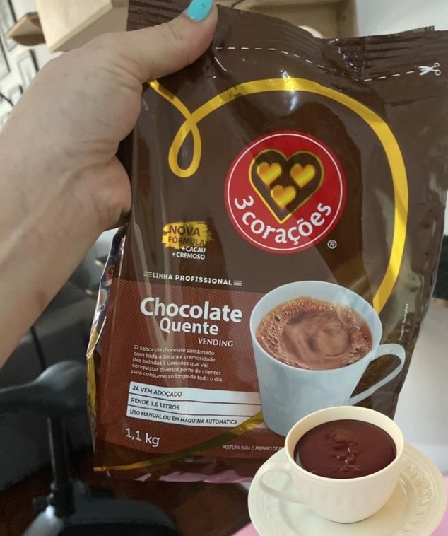 Chocolate Quente, Pacote, 1kg, 3 Corações