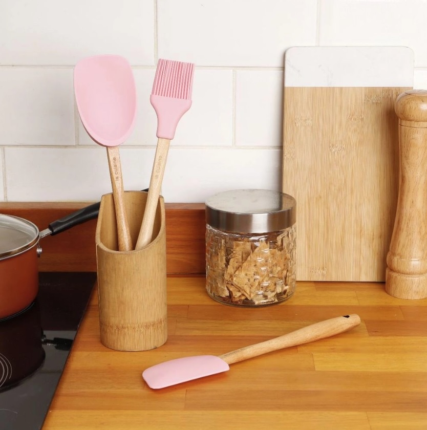Conjunto de Utensílios de Silicone 3 peças Rosa – La Cuisine