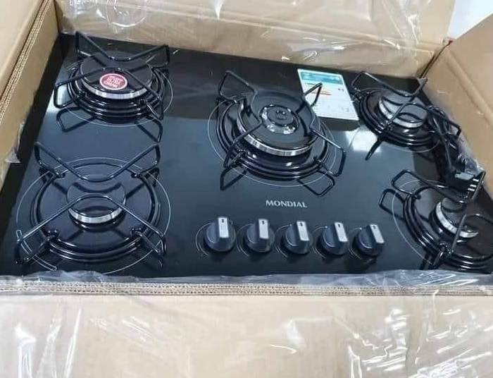 Cooktop 5 Bocas Mondial a Gás GLP Preto – CTG-02