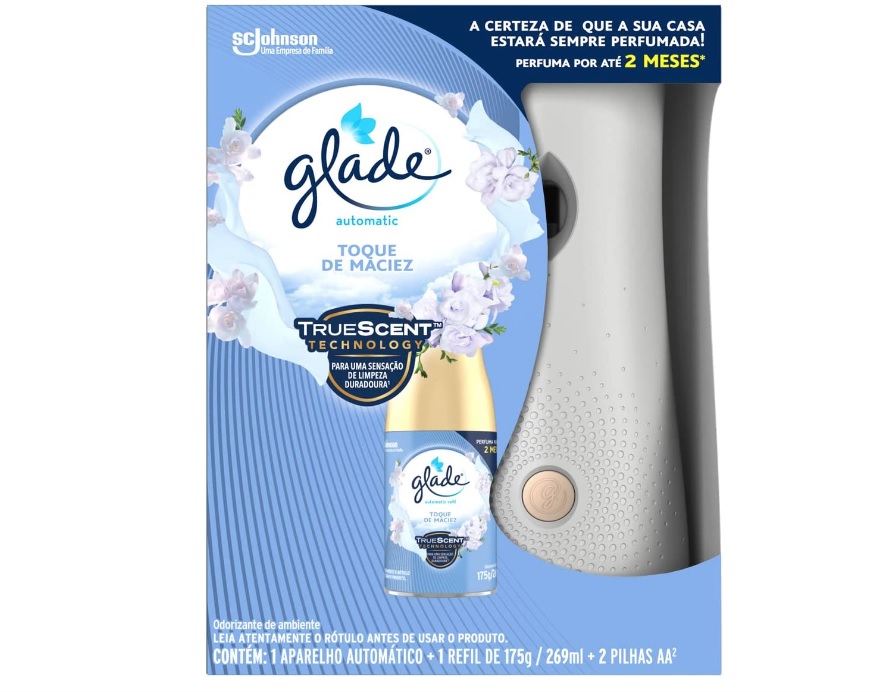 Desodorizador Glade Automatic Spray Aparelho + Refil Toque de Maciez 269ml