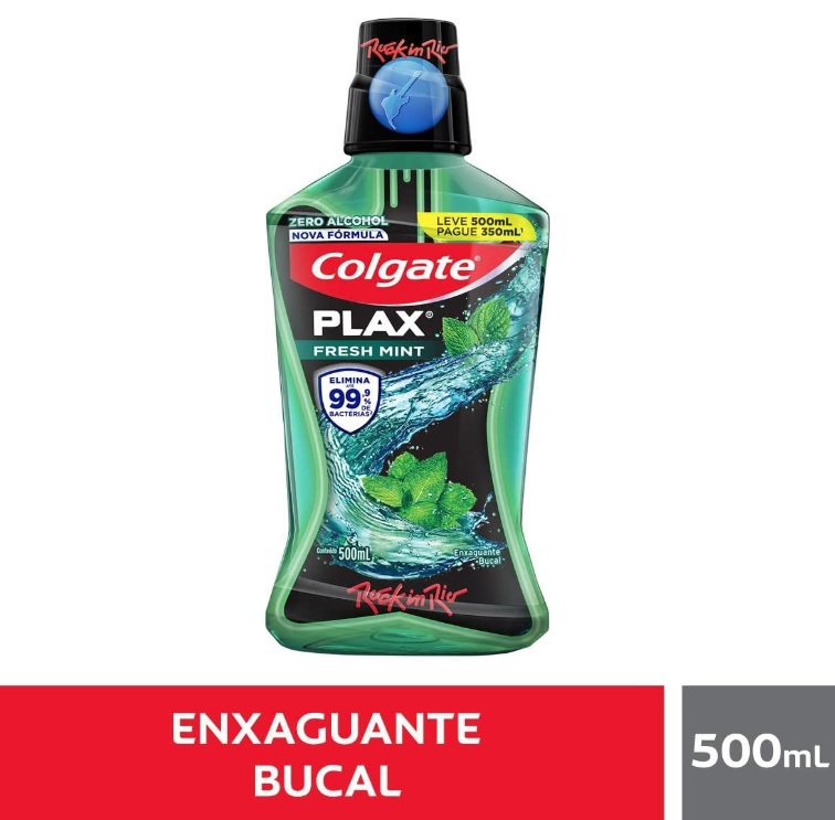 Enxaguante Bucal Colgate Plax Fresh Mint 500Ml Promo Leve 500Ml Pague 350Ml