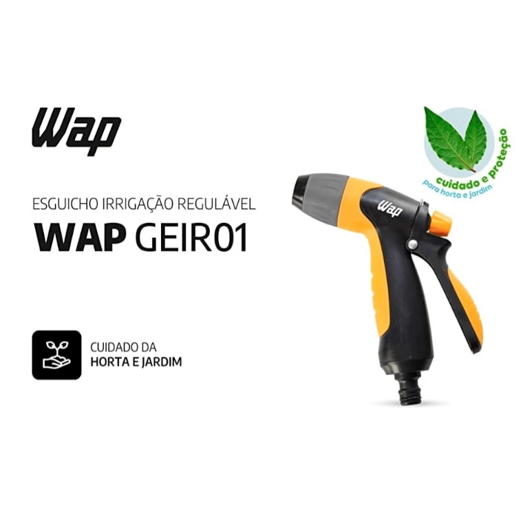 Esguicho para Irrigação Regulável com Sistema de regulagem de Jato e Trava para fluxo Contínuo para Mangueira 1/2″ WAP